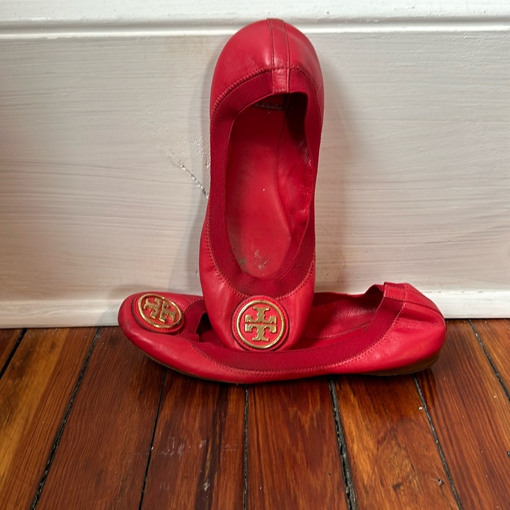 ❤️8.5 M Red Tory Burch Ballerina Flats❤️